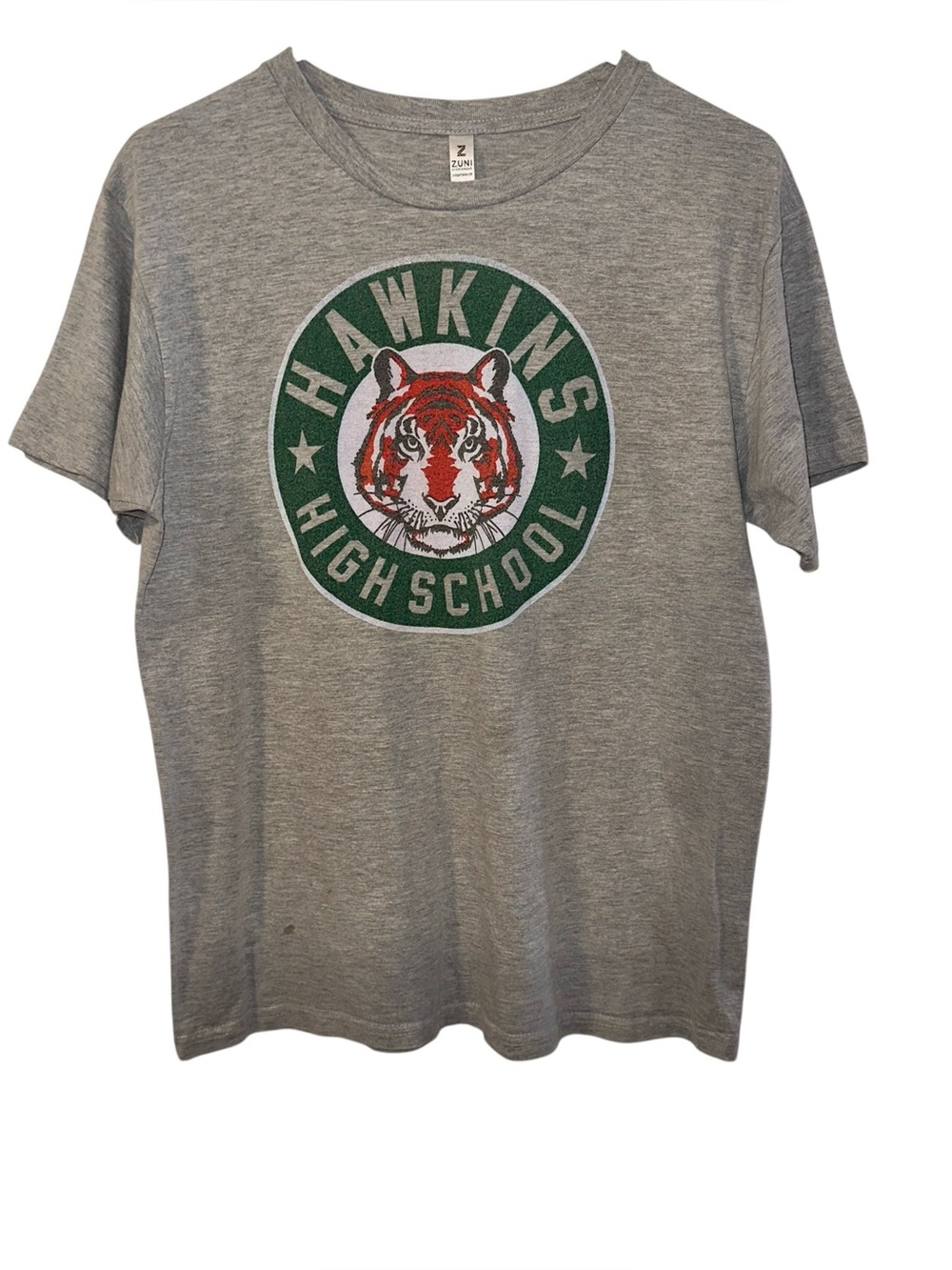 Stranger Things Hawkins High School Tiger Graphic Tee - Gray  Size Medium
